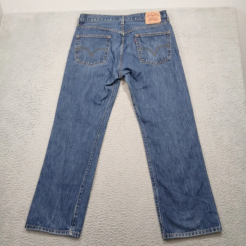 Levi's 501 Jeans Men 36x30 Blue Button Fly Made in‎ Mexico 100% Cotton